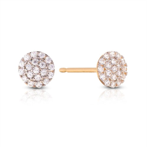 MaxColor 14k yellow gold 0.75mm round lab grown diamond pave studs
