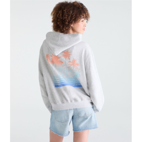Aeropostale roxy palm tree stripe full-zip hoodie