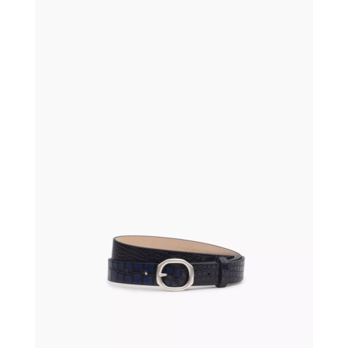 Rag & Bone womens mini audrey leather belt in indigo croc