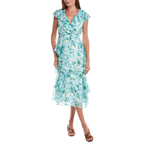 CeCe ruffle wrap midi dress