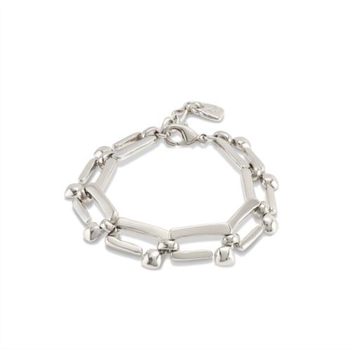 UNOde50 sterling silver-plated metal alloy bracelet with rectangular nail shape links