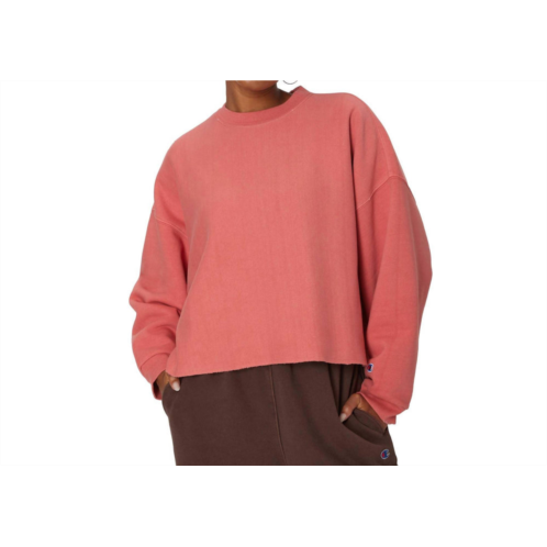 Champion reverse weave crewneck sweatshirt in picante pink