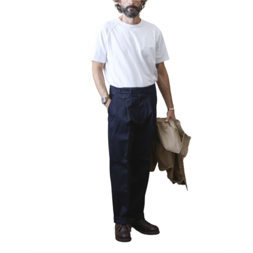 EAST HARBOUR SURPLUS gurka-inspired navy trousers with pleated detail