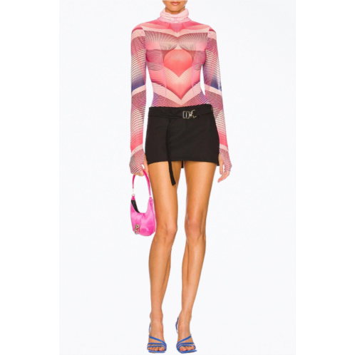 AFRM zadie power mesh turtleneck top in modern geo