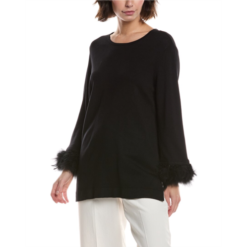 Anne Klein feather trim sweater