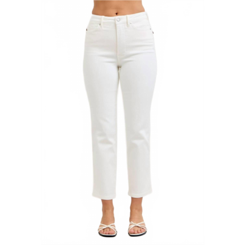 Judy Blue eloisehigh waist ankle straight jean in white