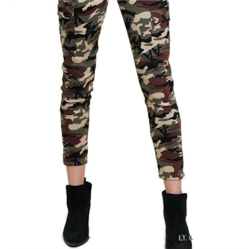 Umgee camo high waist skinny pant in green