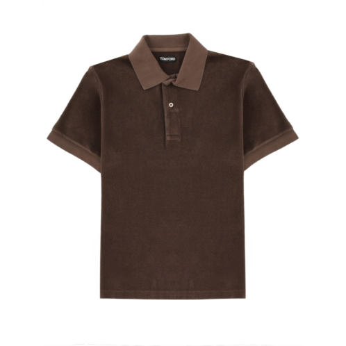 TOM FORD short-sleeved polo shirt crafted from plush fabric