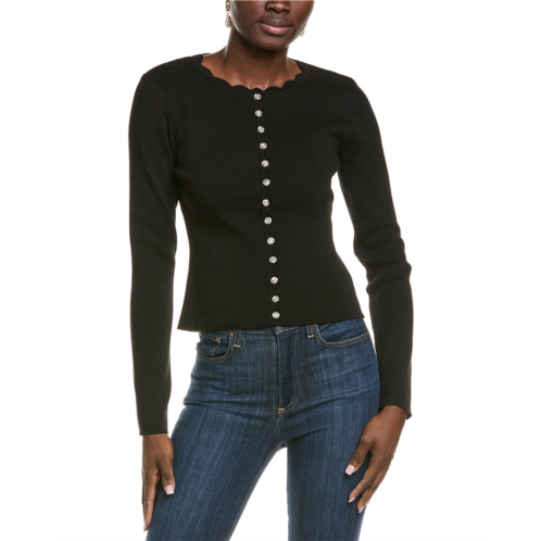 Endless Rose scalloped accent split long cardigan