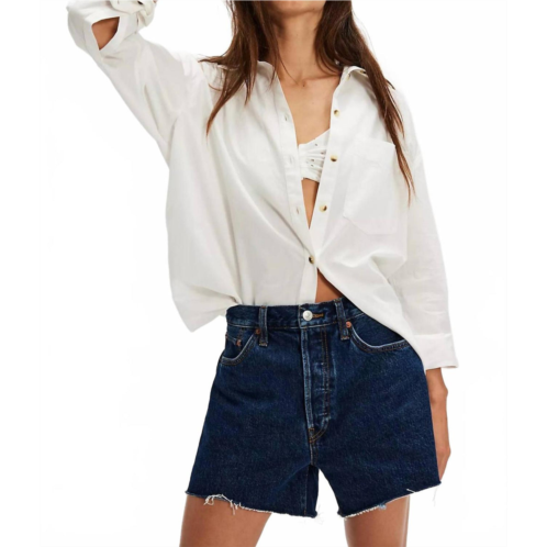 RE/DONE 90s crop low slung jean shorts in heritage rinse