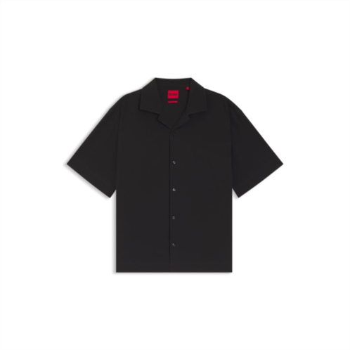 HUGO oversized-fit shirt in stretch-cotton seersucker