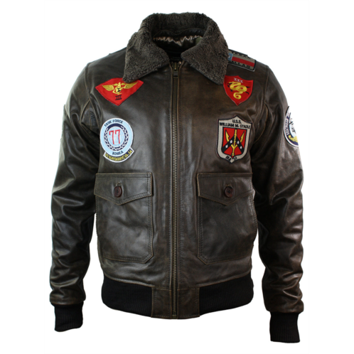 TruClothing leather aviator pilot bomber jacket