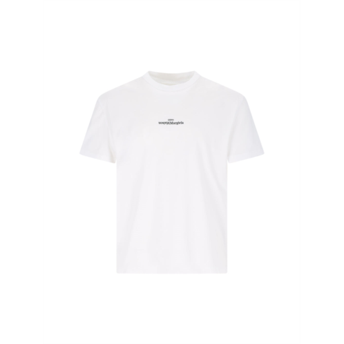 MAISON MARGIELA distorted logo t-shirt in white cotton