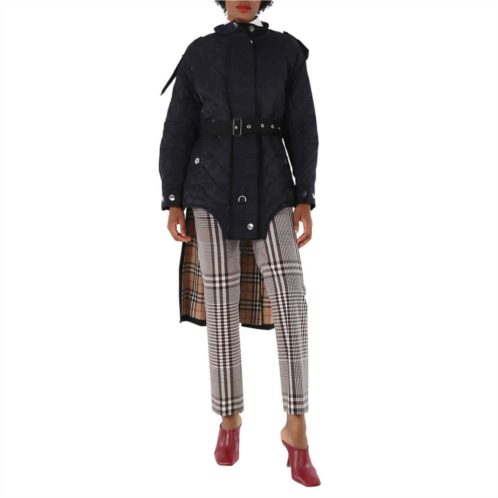 Burberry quilted nylon and cotton coat with detachable hood