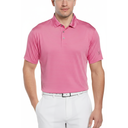 PGA Tour mens feeder stripe golf polo - bossy pink