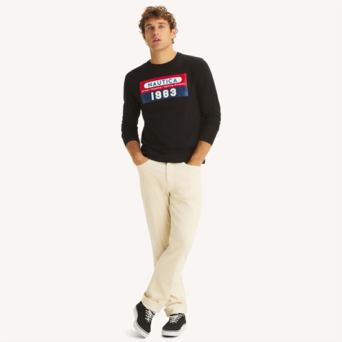 Nautica mens 1983 graphic long-sleeve t-shirt