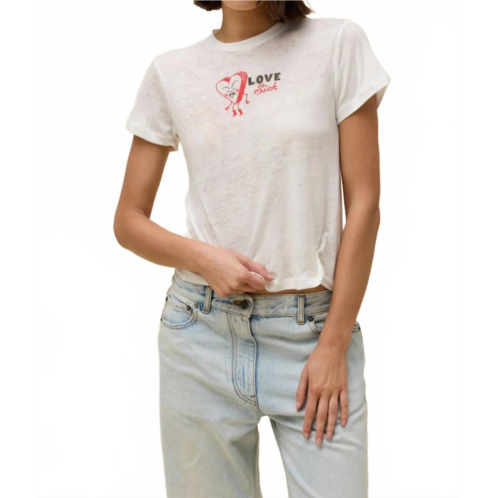 DAYDREAMER love sick heart burnout vintage tee in white