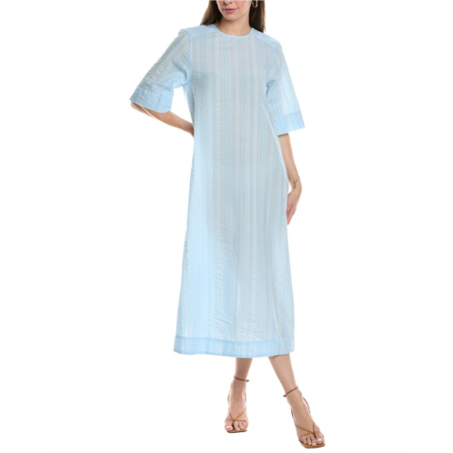 GANNI seersucker check maxi dress