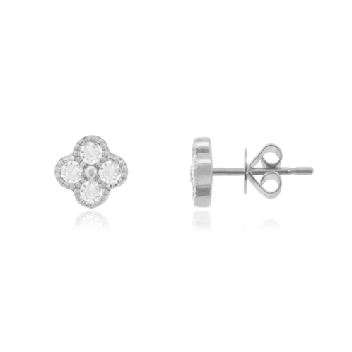 The Lovery mini diamond clover stud earrings
