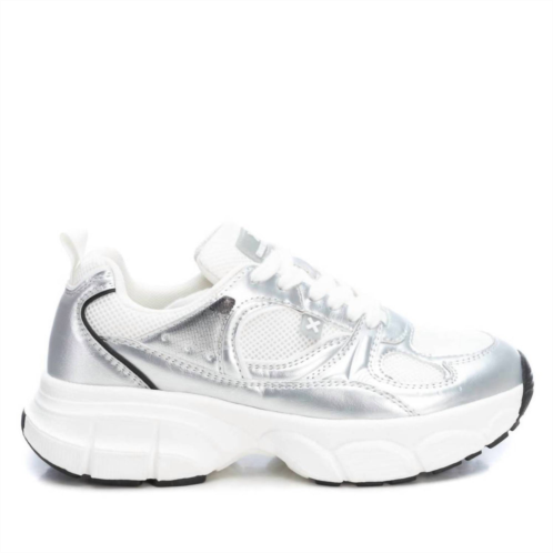 Xti womens 143260 round toe sneakers in silver