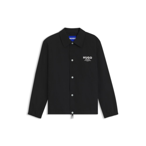 HUGO cotton-twill coach jacket with logo details
