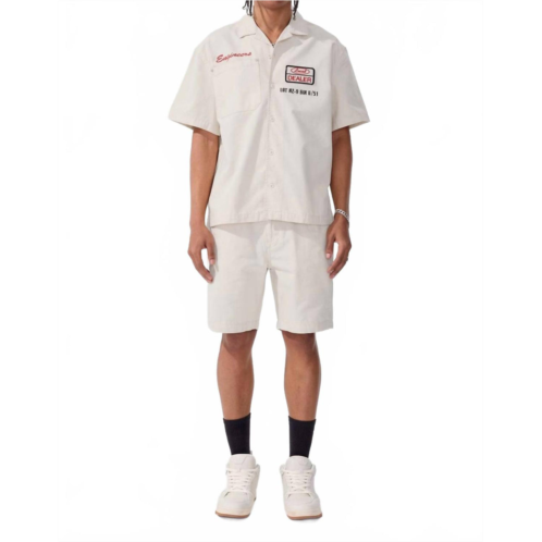 JORDAN CRAIG retro re-up shorts in bone