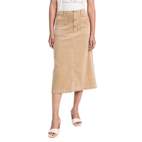 Le Jean jocelyn corduroy midi skirt in beige