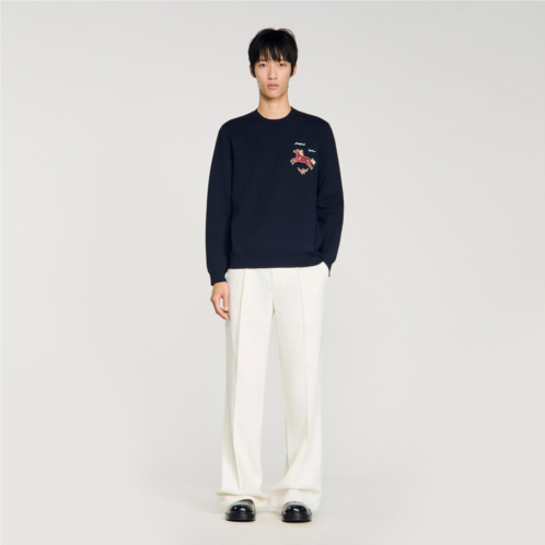 Sandro embroidered horse sweatshirt