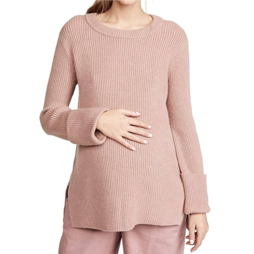 Hatch womens cecile knit sweater in rosewood pink