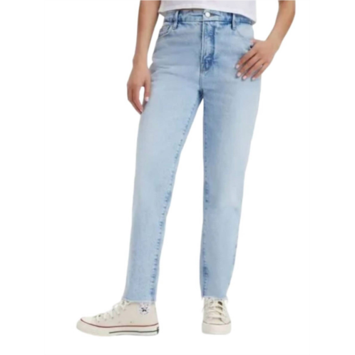 GOOD AMERICAN high waist raw hem slim jeans in indigo