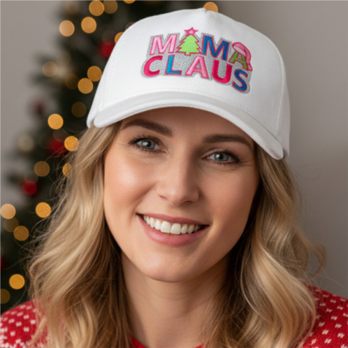 FASHNZFAB mama claus message embroidered corduroy baseball cap