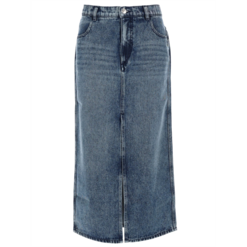 ISABEL MARANT faded blue faharia denim midi skirt
