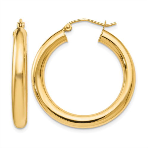 Diamond2Deal 14k yellow gold lightweight round hoop earrings