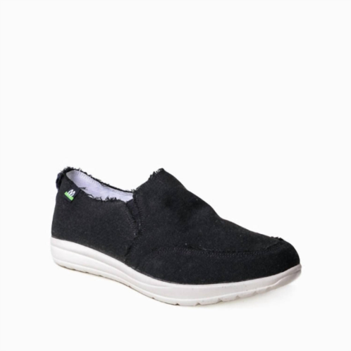 MINNETONKA womens expanse canvas slip on shoes in black