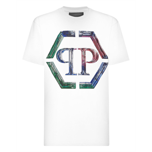 PHILIPP PLEIN t-shirt round neck ss strass hexagon