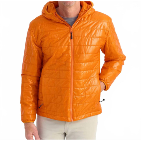 HUK gulf stream insulated hooded jacket in orange pepper