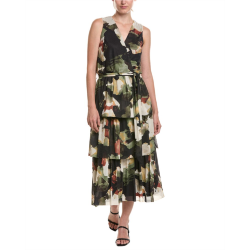 anne klein surplice tiered midi dress