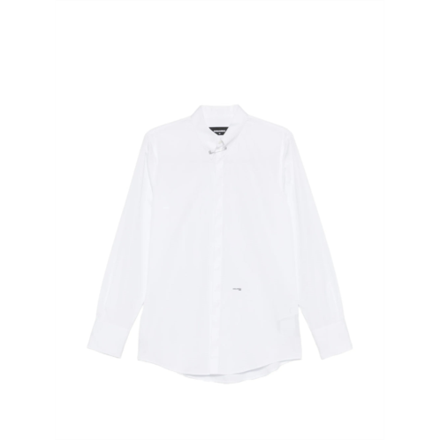 DSQUARED2 white long-sleeve silver safety pin shirt