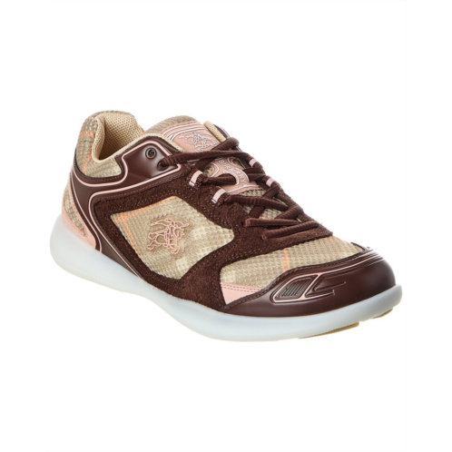 Burberry check mesh & suede sneaker