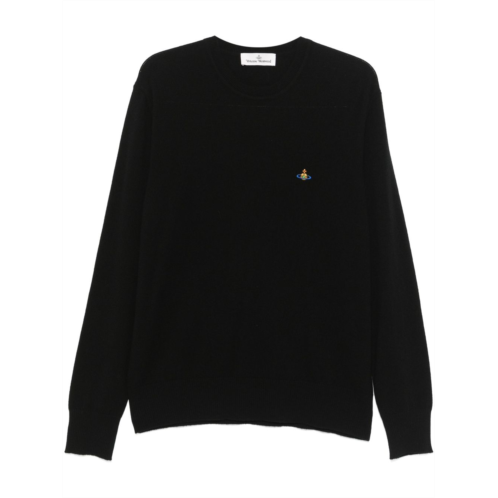 VIVIENNE WESTWOOD black sweatshirt with ribbed cuffs