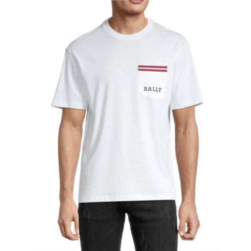 BALLY mens short sleeve pocket t-shirt in bone