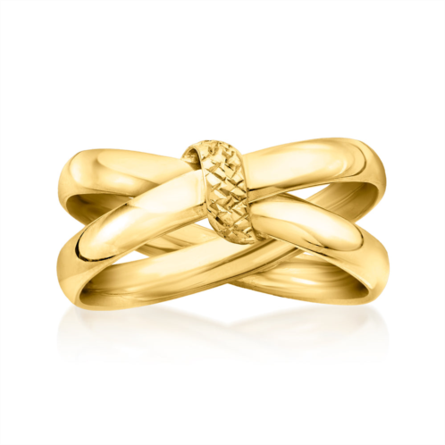 Canaria Fine Jewelry Canaria italian 10kt yellow gold crisscross ring