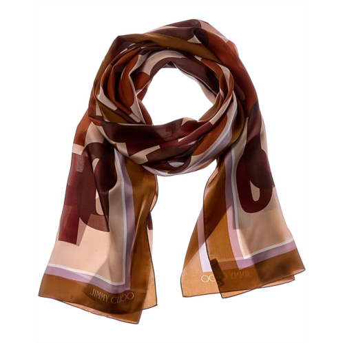 Jimmy Choo logo silk scarf