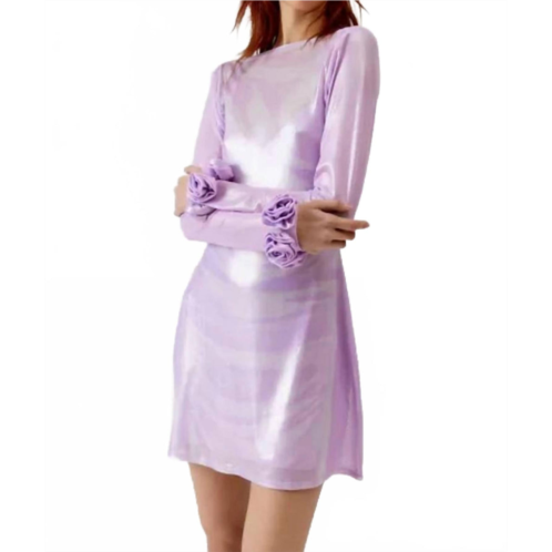 AFRM shani rosette cuff mini dress in purple