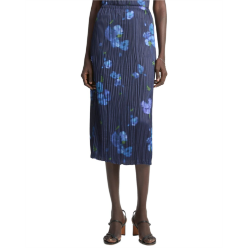Vince poppy blur crushed column skirt