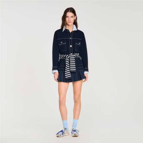 Sandro contrast stitch cardigan