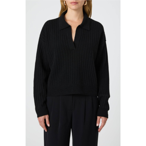 FRENCH CONNECTION vhari collar long sleeve jumper in black