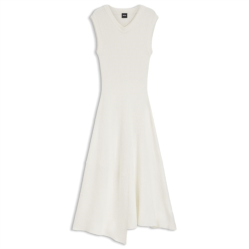 BOSS boucle-yarn dress in a slim fit