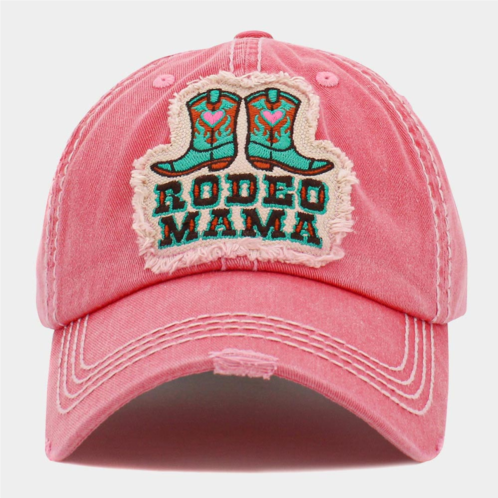 FASHNZFAB rodeo mama message western boots vintage baseball cap