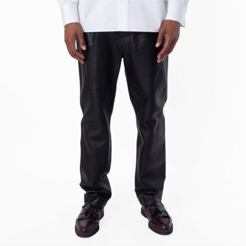 Bally black leather trousers